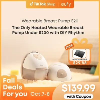 【Exclusive Bundle】eufy E20 Heated Wearable Breast Pump, 3 Heat Levels, Hands-Free Breast Pump with Innovative HeatFlow, O...