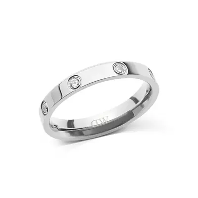 Daniel Wellington Anello Originale In Acciaio Con Zirconi Cubici Classic Lumine Dw0040172 - Circuito: 54 Mm