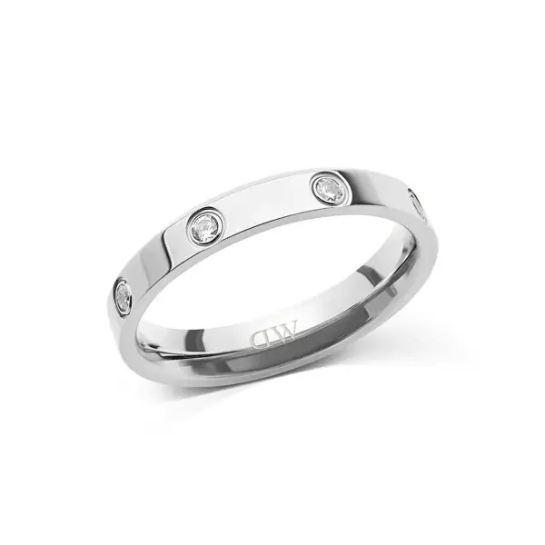 Daniel Wellington Anello Originale In Acciaio Con Zirconi Cubici Classic Lumine Dw0040172 - Circuito: 54 Mm