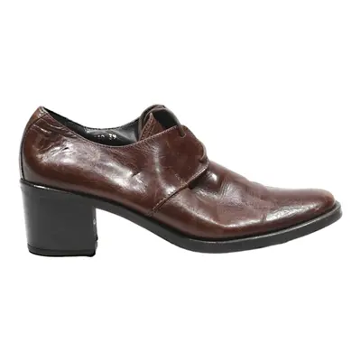 FORESTLAND Wedged Derby Shoes Brown Leather Womens UK 6