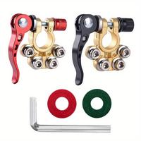 Battery Terminal Connectors, 1 Pair 12V 24V Automotive Car Top Post Battery Terminals Wire Cable Clamp Terminal Connectors, U...