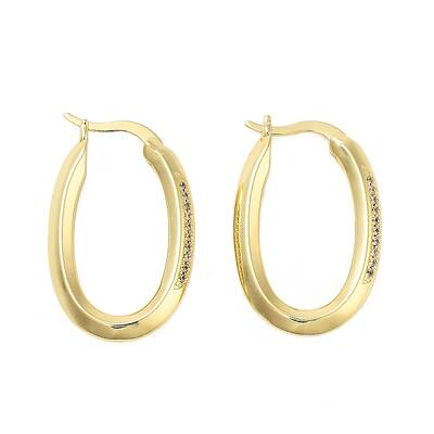 Rack Plating Oval Brass Hoop Earrings
