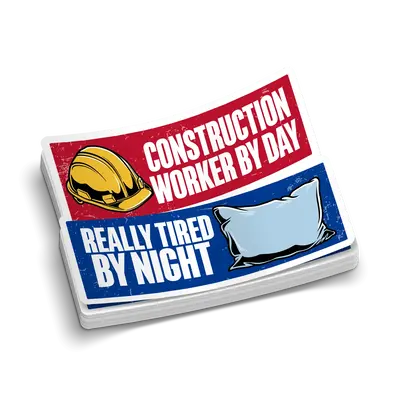 Construction Worker By Day - Hard Hat Decal