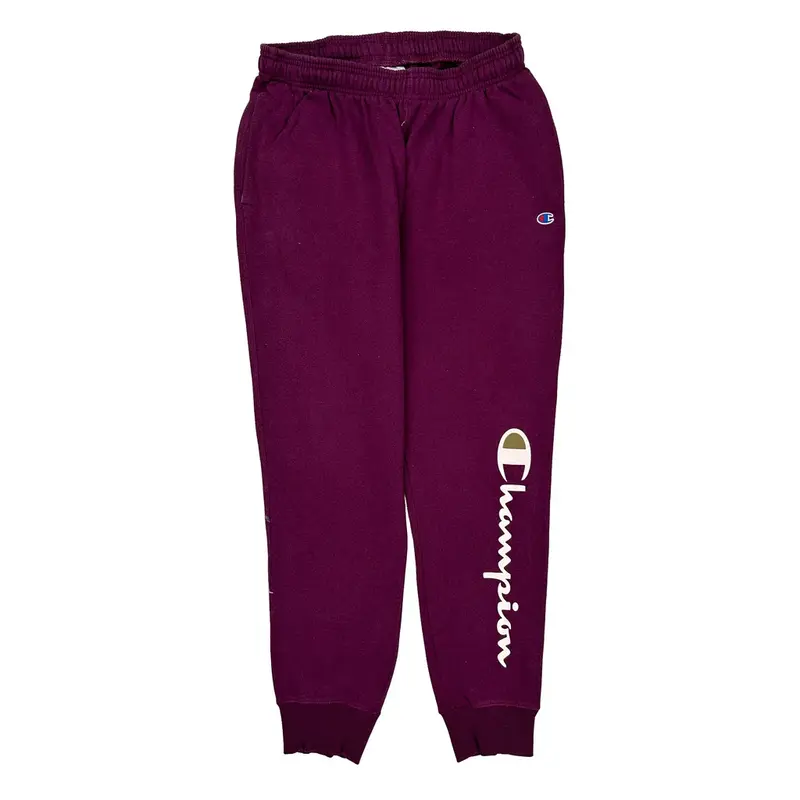 Champion Slim Fit Joggers - Large Burgundy Cotton Blend