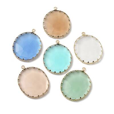 Brass with K9 Glass Pendants