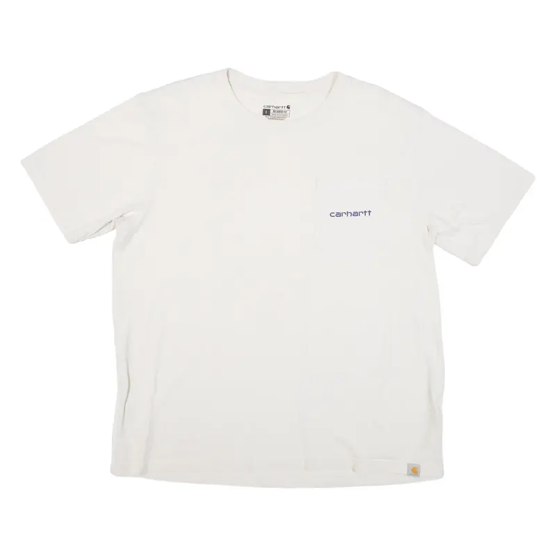 CARHARTT Mens T-Shirt Beige Crew Neck L