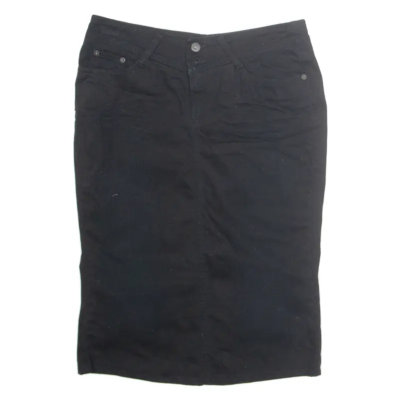 GUESS Womens Pencil Skirt Black Midi Denim M