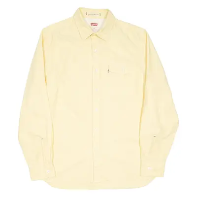 LEVI'S Mens Plain Shirt Yellow Long Sleeve M