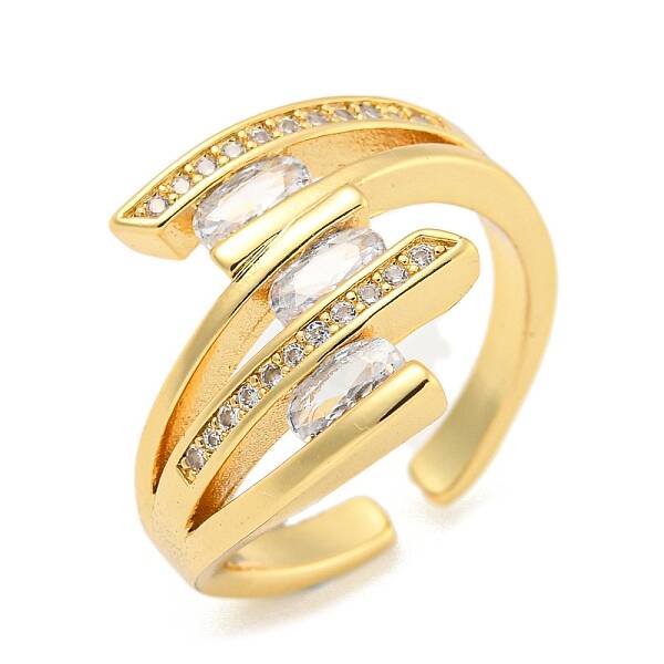 Clear Cubic Zirconia Open Cuff Ring