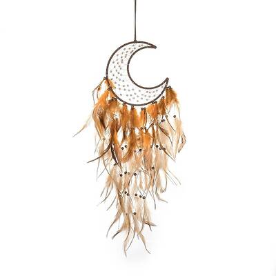 Moon Woven Web/Net with Feather Hanging Ornaments