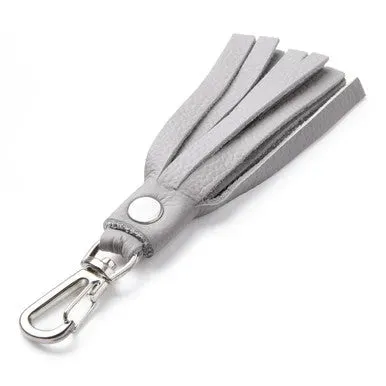 The Magdalen Leather Tassel Keychain | Color: Cloudy Grey