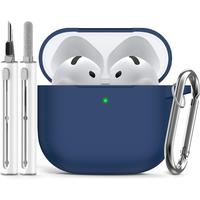 for AirPods 4 Case Cover 2024 with Cleaner Kit,Soft Silicone Protective Cases for Apple AirPods 4th Generation for Women Men,...