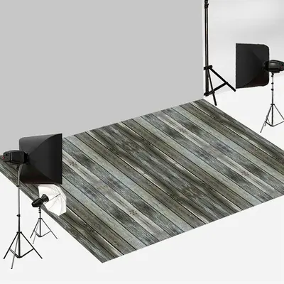Aperturee Dark Grey Color Vertical Boards Wood Floor Backdrop | Fabric Floor For Photography | Photography Floor Drops | Newb...