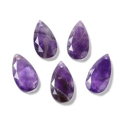 Natural Amethyst Faceted Pendants