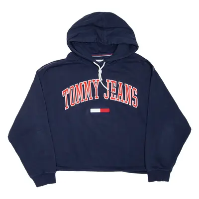 TOMMY JEANS Cropped Womens Blue Hoodie L