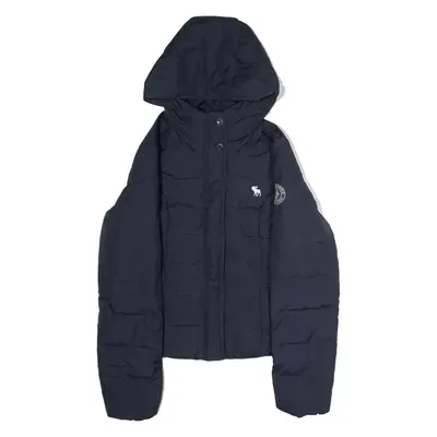 ABERCROMBIE & FITCH Womens Puffer Jacket Blue Hooded L