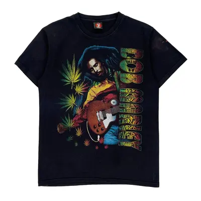 Bob Marley Rock Yeah Band T-Shirt - Medium Black Cotton