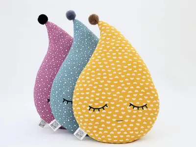 Mustard, Teal or Plum Raindrop Pillow