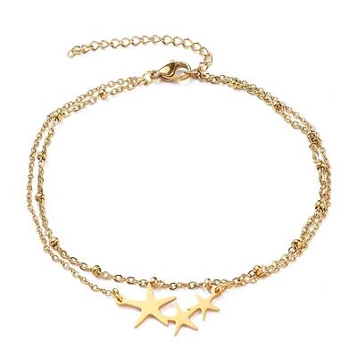 Ion Plating(IP) 304 Stainless Steel Multi-strand Anklets