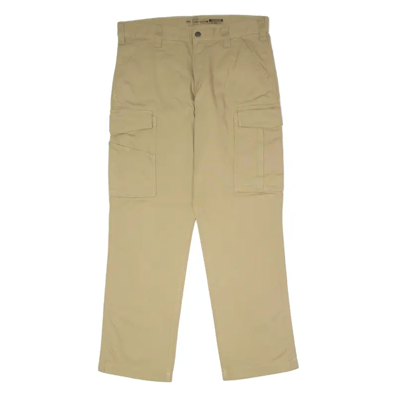 CARHARTT Cargo Workwear Mens Canvas Trousers Beige Relaxed Straight W32 L32