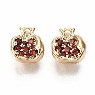 Brass Micro Pave Chocolate Cubic Zirconia Charms