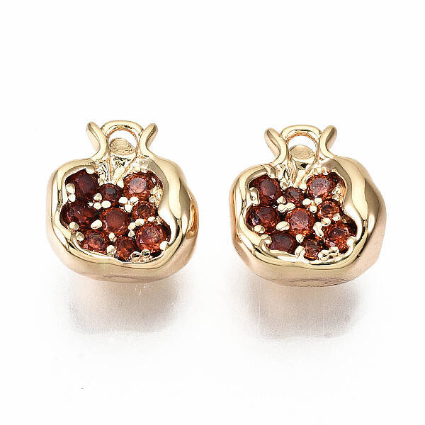 Brass Micro Pave Chocolate Cubic Zirconia Charms