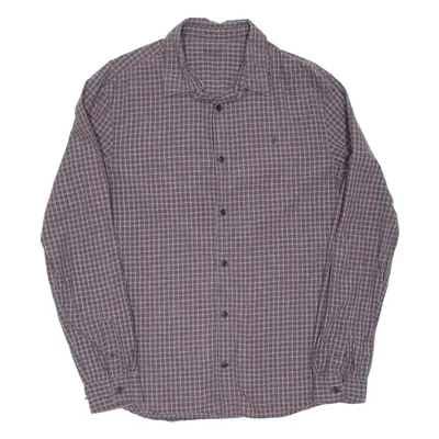 ALL SAINTS Mens Shirt Maroon Check Long Sleeve L