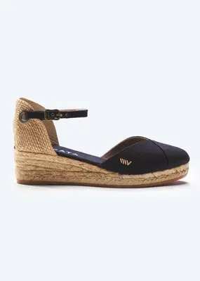 Pubol Canvas Espadrille Wedges | Color: Black | Size: 6.5