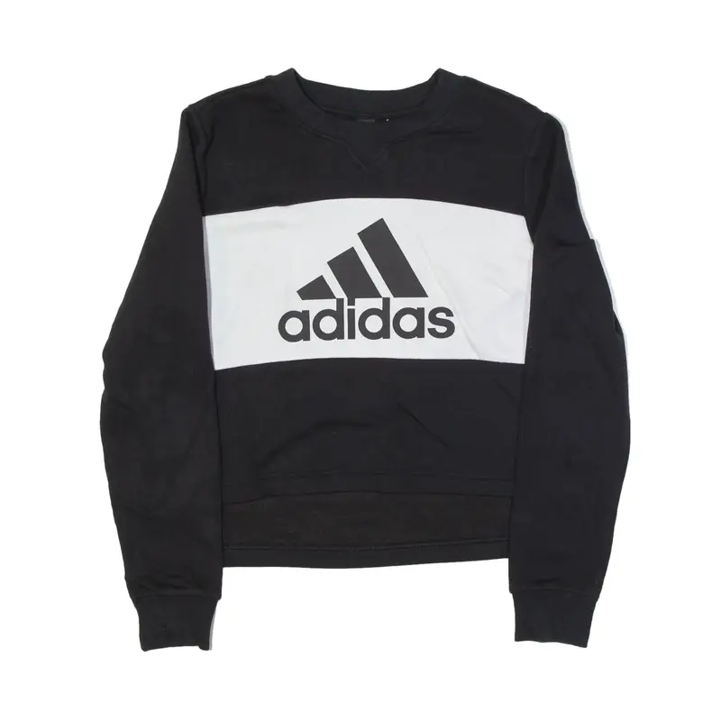 ADIDAS Cropped Sweatshirt Black Womens XS