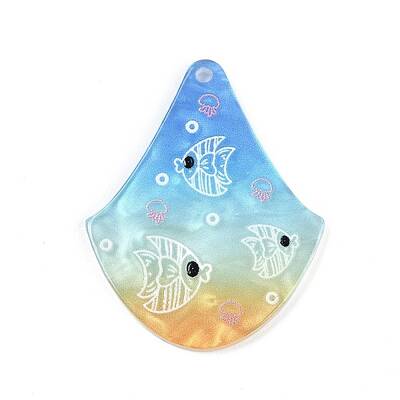Marine Organism Series Fan Shape Acrylic Pendants