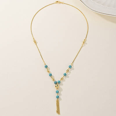 Fashionable Brass Tassel Lariat Necklaces for Women