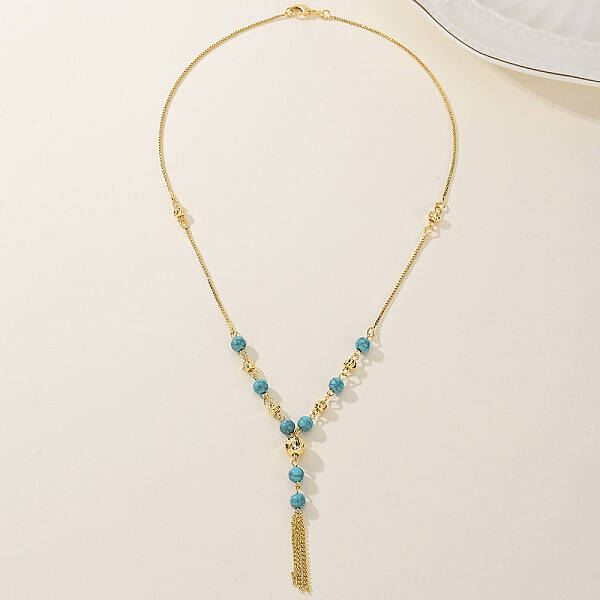 Fashionable Brass Tassel Lariat Necklaces for Women