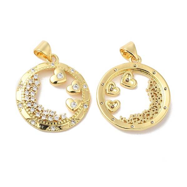 Brass Micro Pave Clear Cubic Zirconia Pendants