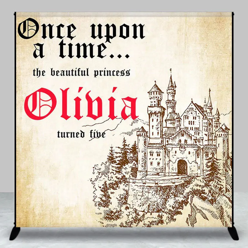 Vintage Once Upon A Time Custom Birthday Backdrop - Aperturee