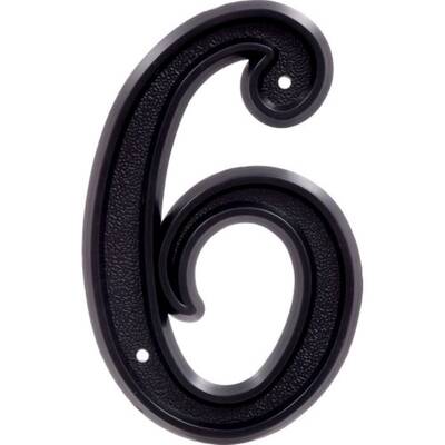Hillman House Number-6 Hillman 5-1/2 Plastic -, Matte Black