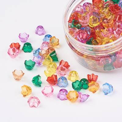 Transparent Acrylic Bead Caps