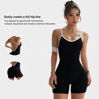 NVWA - Women's one piece sports jumpsuit, open back, tummy control, sleeveless jumpsuit, cross back pleated yoga jumpsuit, su...