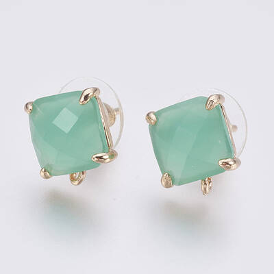 Faceted Glass Stud Earring Findings