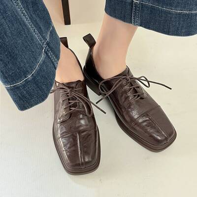 CHIKO Karif Square Toe Block Heels Oxfords Shoes