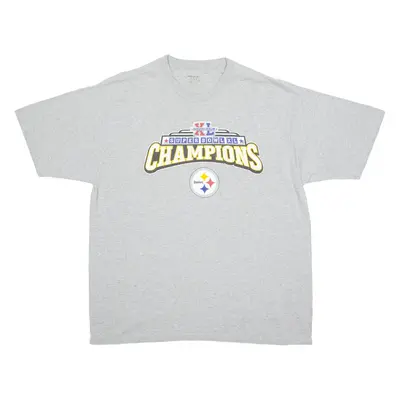 REEBOK Pittsburgh Steelers Mens T-Shirt Grey USA Crew Neck XL