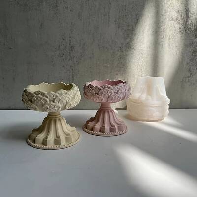 DIY Lotus Shape Candlestick Silicone Molds