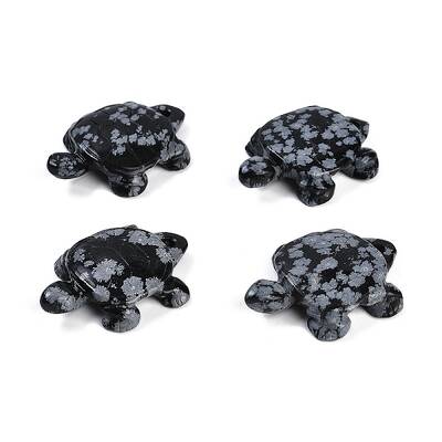Natural Snowflake Obsidian Carved Pendants