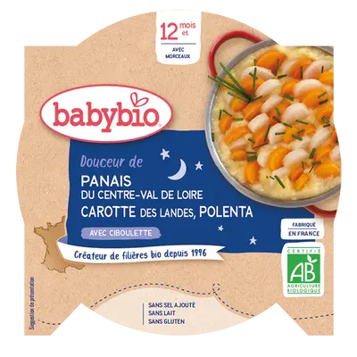 Babybio Dinner Plate - 12 months and more - Pasta, Carrot, Polenta - ORGANIC 230 g