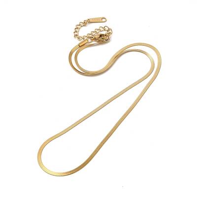 Ion Plating(IP) 304 Stainless Steel Herringbone Chain Necklace for Women