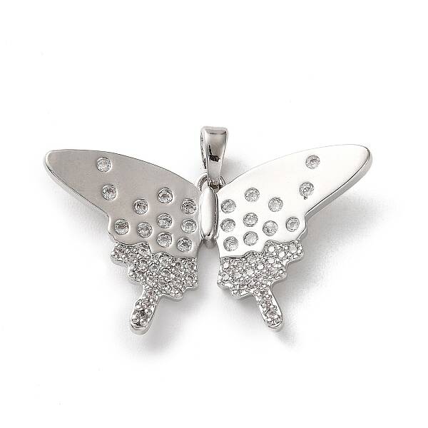 Brass Micro Pave Cubic Zirconia Pendants