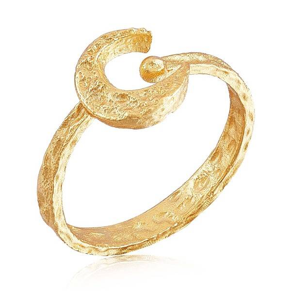 925 Sterling Silver Crescent Moon Open Cuff Ring for Women