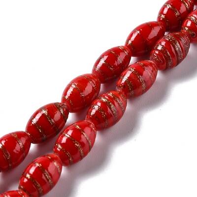 Handmade Gold Sand Lampwork Beads