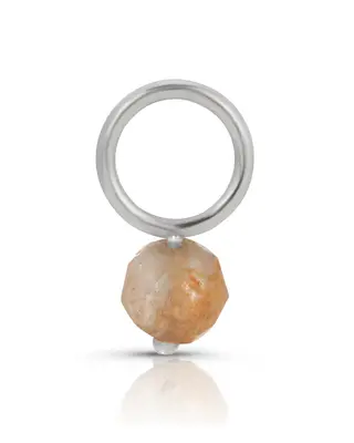 14K Fine One Love Birthstone Charms | Month/Gemstone: November - Topaz | Metal Color: Solid White Gold