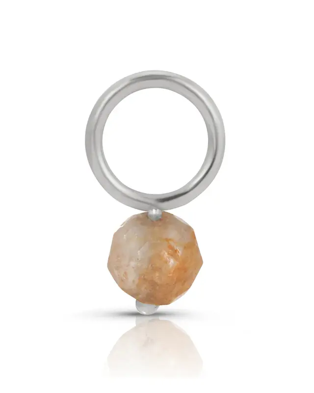 14K Fine One Love Birthstone Charms | Month/Gemstone: November - Topaz | Metal Color: Solid White Gold