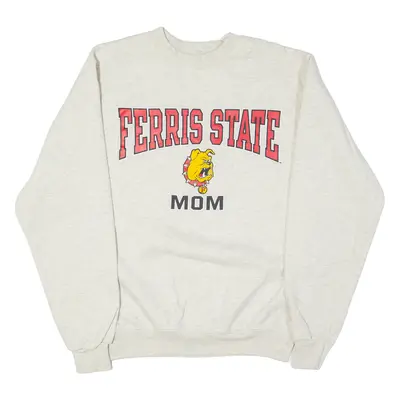 CHAMPION Ferris State Mom USA Sweatshirt Cream Mens S